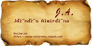 Jónás Almiréna névjegykártya